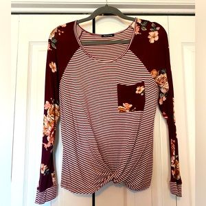 Striped and floral top